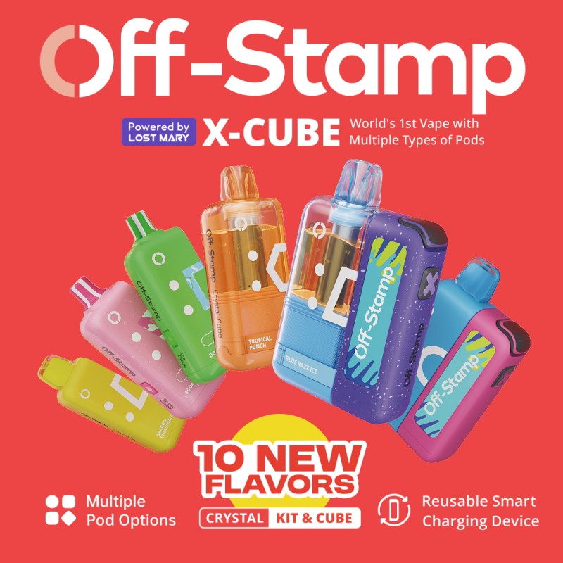 Off-Stamp X-Cube Crystal Cube Disposable Full Kit 5% (Pod + Reusable Smart Charging Device)