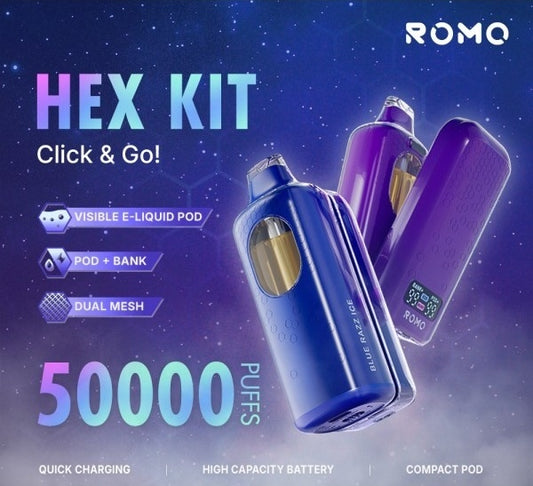 ROMO Hex 50K Disposable Pod Full Kit 5%(Pod + Power Bank)