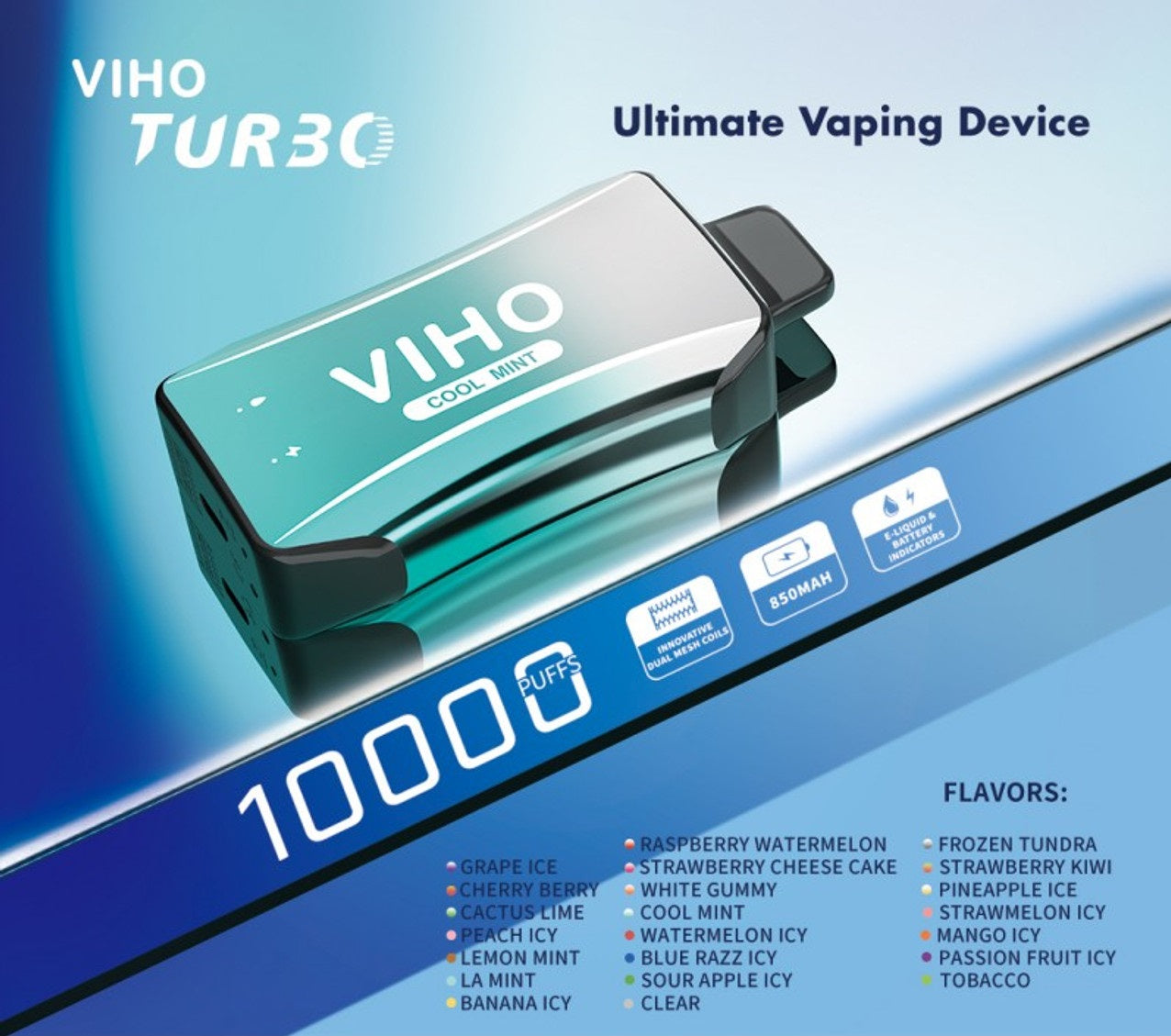 VIHO Turbo 10K Disposable 5% (Display Box of 5)